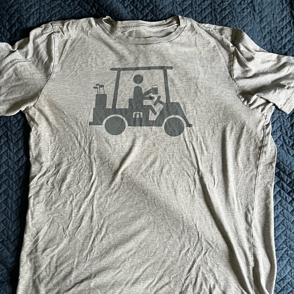 Travis Mathew Gray Short Sleeve Tee with Golf Cart Graphic